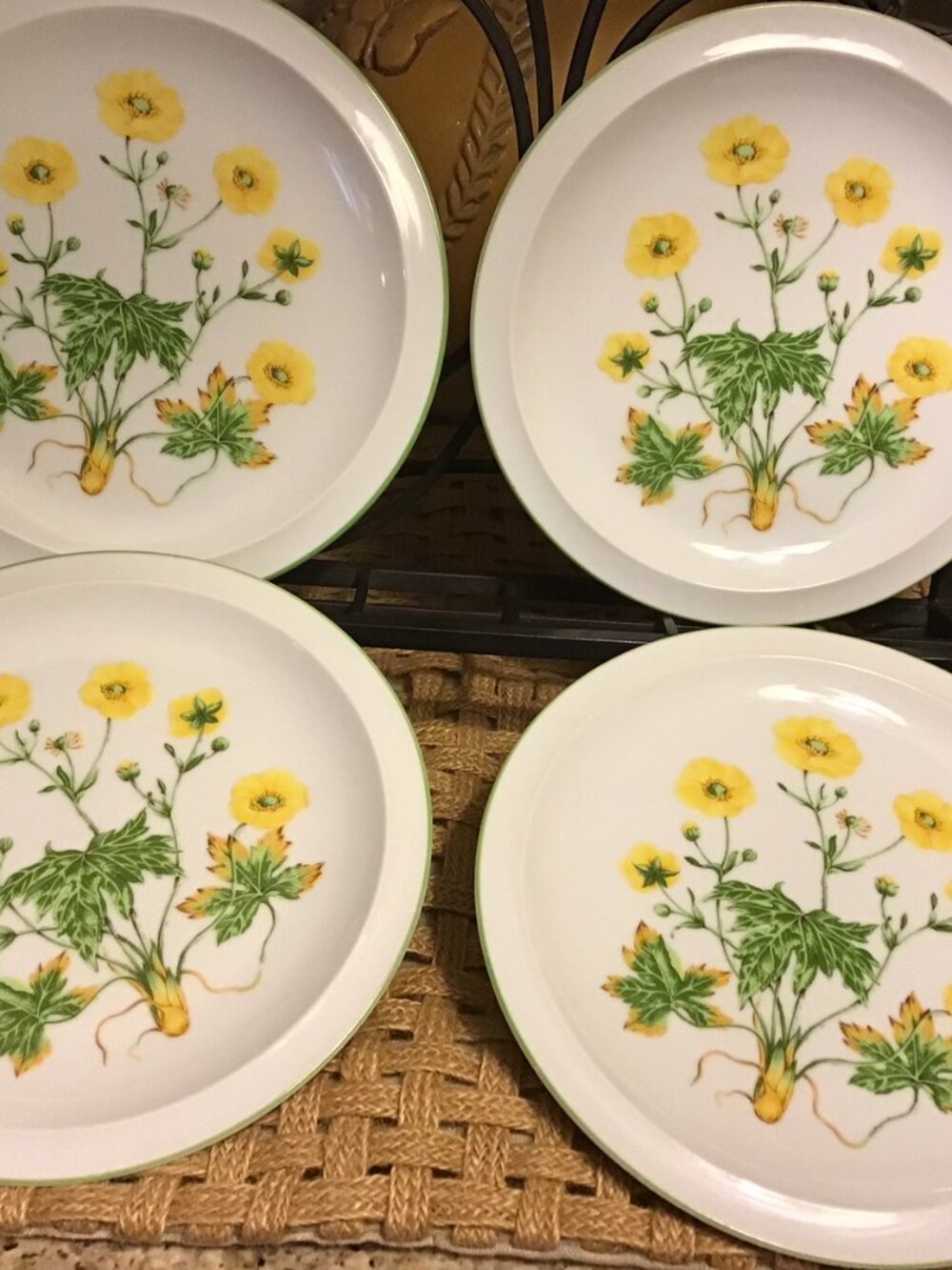 Vintage Royal Domino Collection Japan "Sunrise" sandwich/salad plates (4)